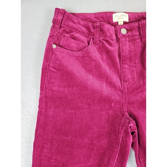 Pilcro Antrhopologie Size 28 High Rise Skinny Corduroy Pants Burgundy - Picture 3 of 12